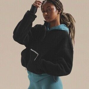 Gymshark Pause Borg Pullover - Black - Extra Large